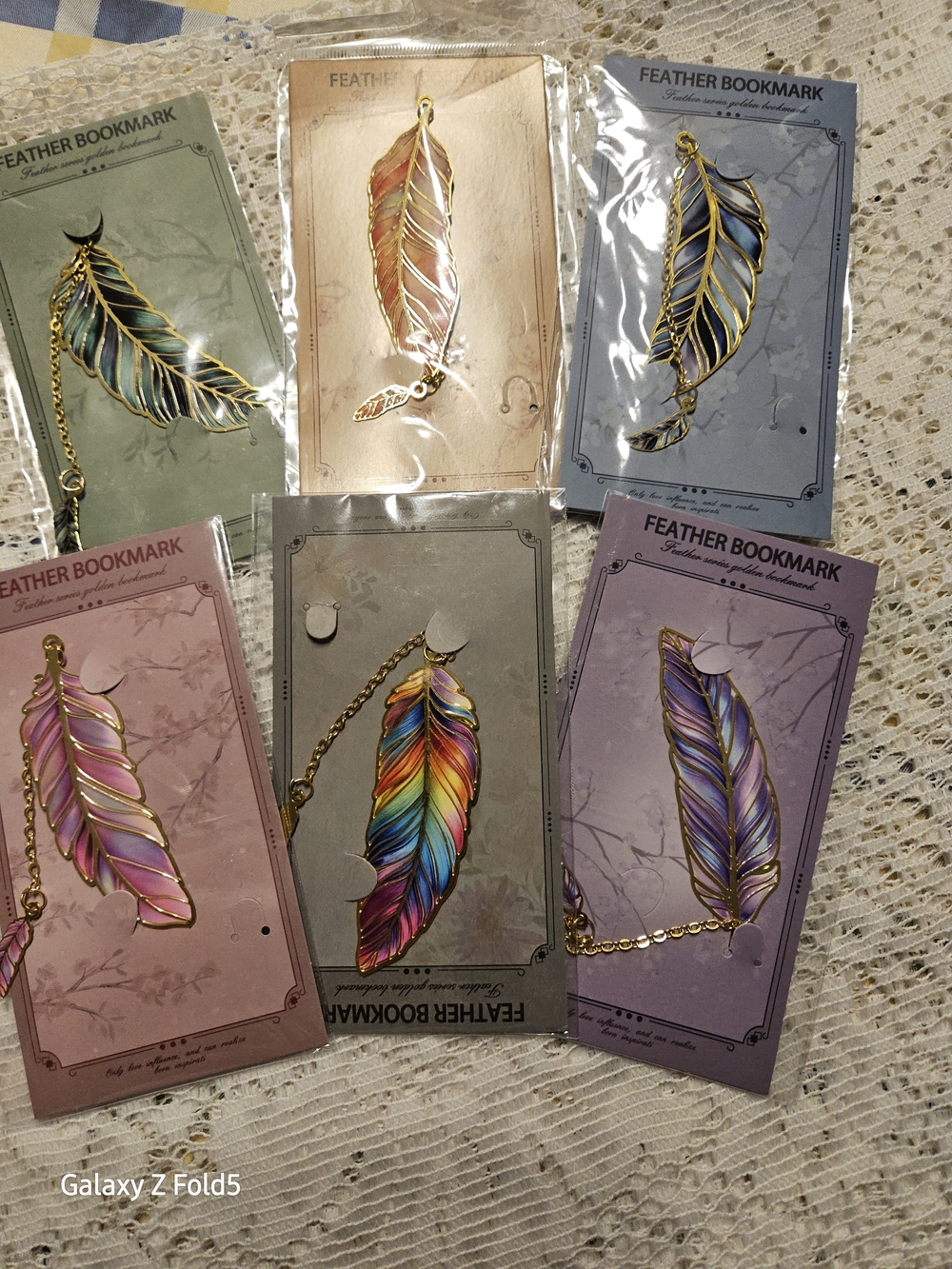 Metal Feather Bookmark - Multicolor and Pastel Options - 6 Available